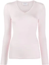 Snobby Sheep V-neck Jumper In Pink