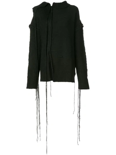Yohji Yamamoto Distressed Style Sweater In Black