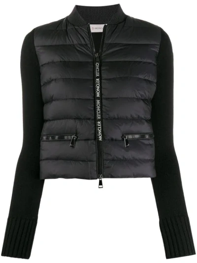 Moncler Padded Front Cropped Jacket In Blue