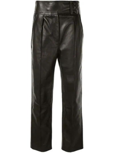 Petar Petrov Hira High-rise Leather Trousers In Black