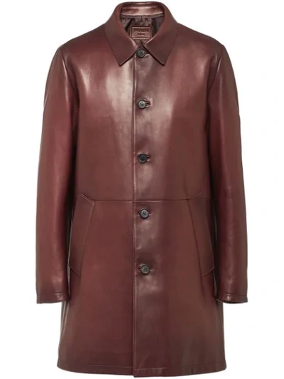 Prada Overshirt Style Coat In Red