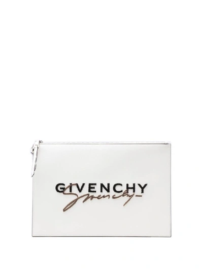 Givenchy Embroidered Pouch In White