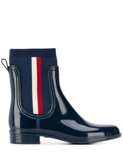 Tommy Hilfiger Sock Ankle Boots In Blue