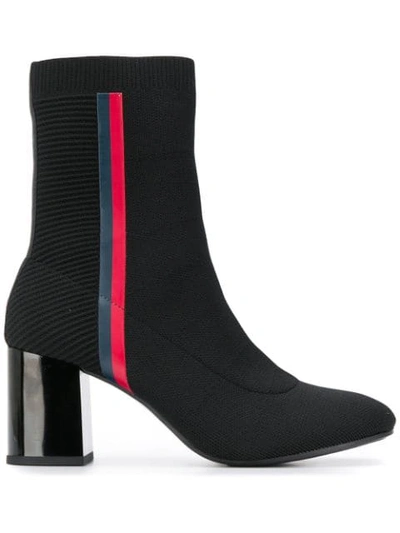 Tommy Hilfiger Sock Ankle Boots In 990 Black