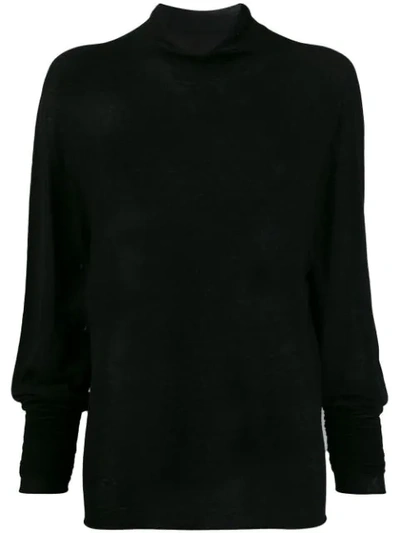 Lemaire Roll Neck Sweatshirt In Black