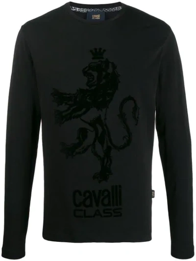 Cavalli Class Logo Embroidered Top In Black