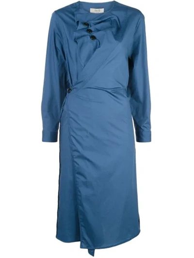 Sea Louise Waist-button Dress In Blue