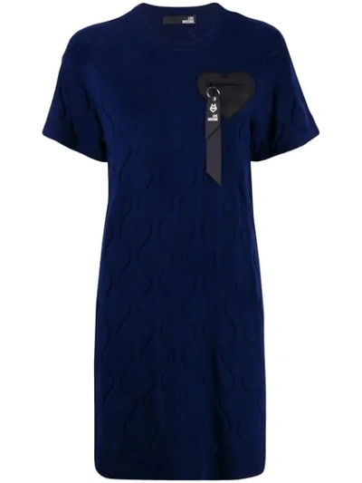 Love Moschino Short-sleeve Fitted Dress In Blue