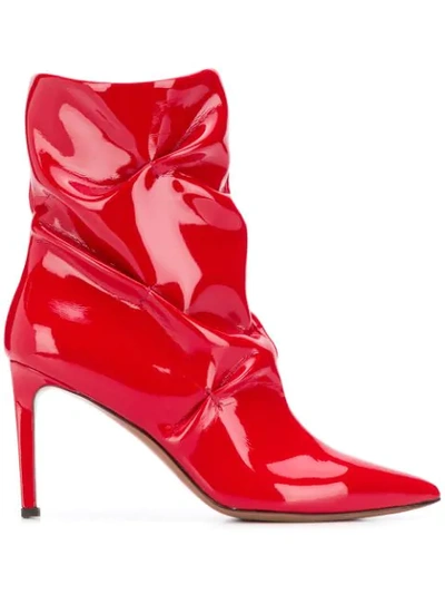 L'autre Chose Stiletto Ankle Boots In Red