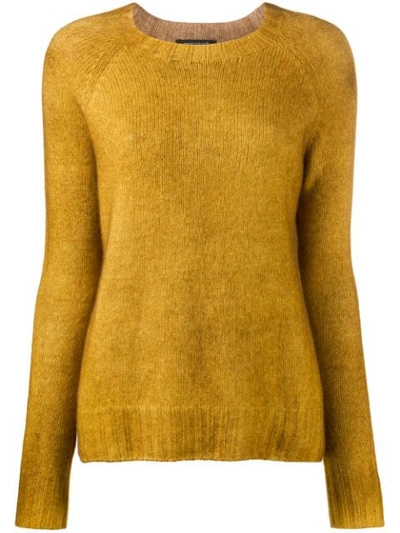 Aragona Crew-neck Knit Jumper In Yellow