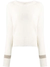 Aragona Cashmere Crew Neck Jumper In White