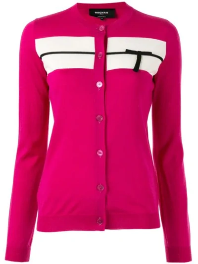 Rochas Logo Knitted Cardigan In Pink
