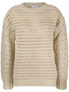 Snobby Sheep Chunky Knit Jumper In Neutrals