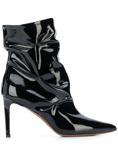 L'autre Chose Creased-effect Ankle Boots In Black