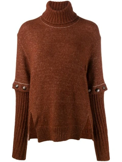 Chloé Button Detailed Jumper In Brown