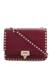 Valentino Garavani Rockstud Shoulder Bag In Red