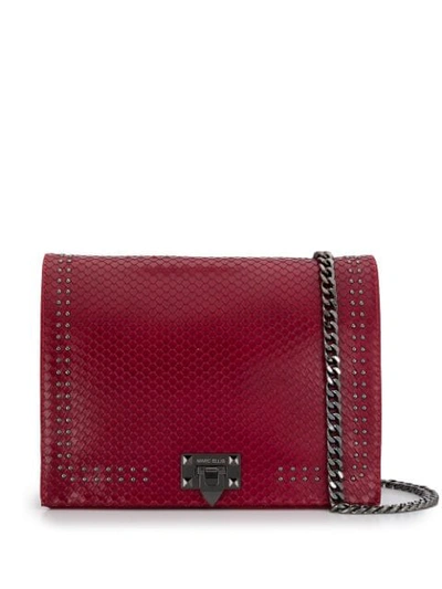 Marc Ellis Snakeskin Effect Shoulder Bag In Red