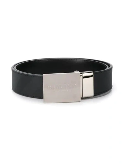 Burberry Striped Belt In Black