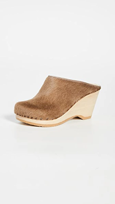 No.6 New School Wedge Clogs In Stone Pony