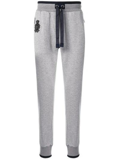 Dolce & Gabbana Logo Patch Track Trousers In Grey