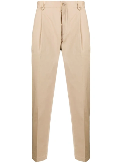 Dolce & Gabbana Pleated Cropped Trousers In Neutrals