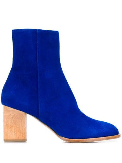 Christian Wijnants Suede Ankle Boots In Blue