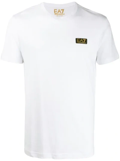 Ea7 Front Logo T-shirt In White