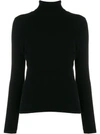 Allude Roll-neck Rib-trimmed Jumper In Black