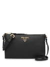 Prada Logo Plaque Shoulder Bag In Black