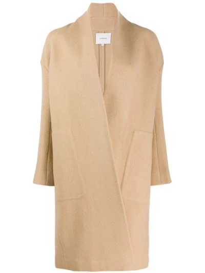 Vince Boxy Fit Coat In Neutrals