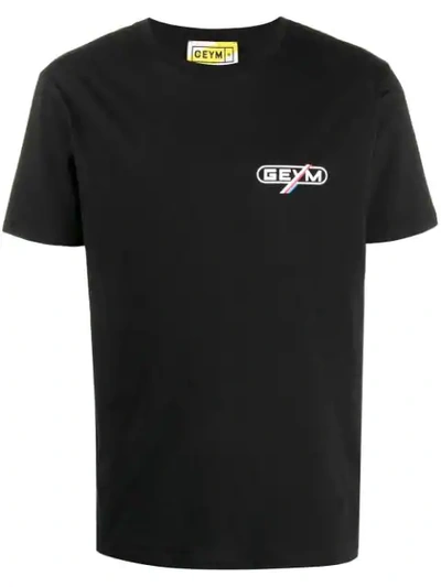 Geym Logo Print Short Sleeve T-shirt In Black