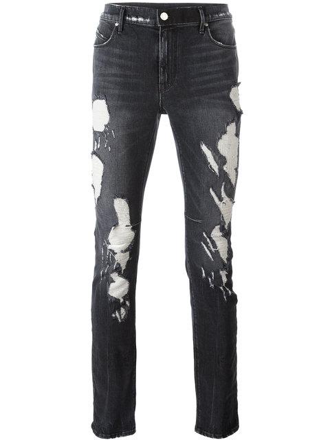 Rta Faded Destroy Skinny Jeans In Black | ModeSens