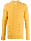 Laneus Textured Detail Jumper In Yellow