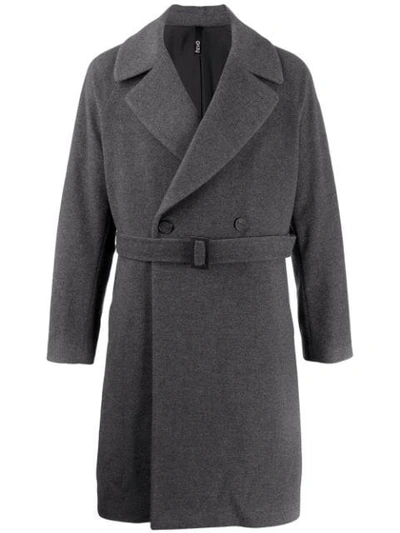 Hevo Double Breasted Coat In Grey