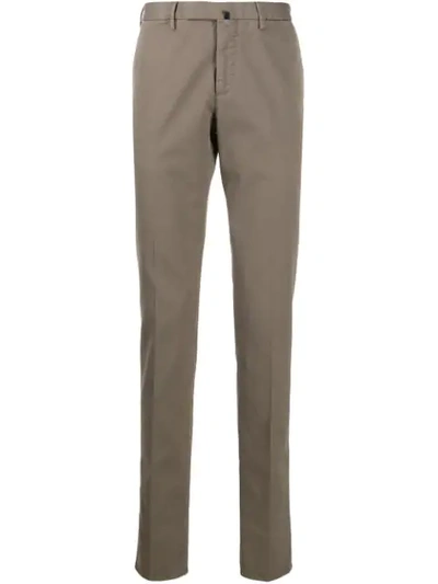 Incotex Concealed Front Fastening Regular Trousers In Sand