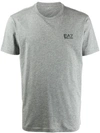Ea7 Logo Embroidered T-shirt In Grey
