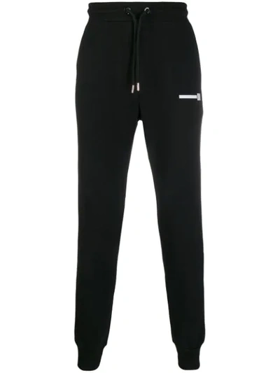 Les Hommes Urban Cuffed Logo Track Trousers In Black