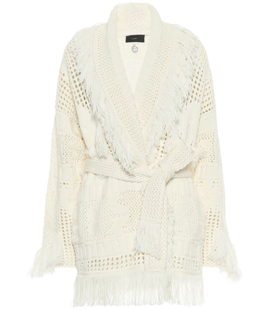 Alanui Fisherman Icon Wool And Cashmere Cardigan In White