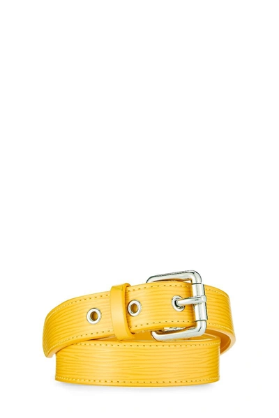 Pre-owned Louis Vuitton Yellow Epi Leather Ceinture 75