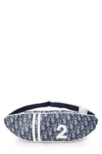 Pre-owned Dior Navy Trotter Nylon Belt Bag In Blue