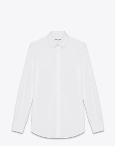 Saint Laurent Classic Long Sleeve Shirt In Bianco|bianco