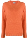 Acne Studios Samara Crew Neck Knitted Sweater In Aql-carrot Orange