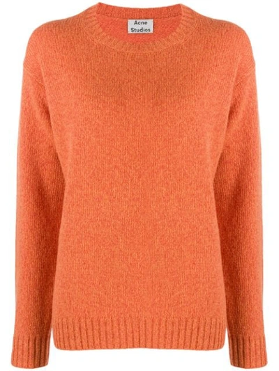 Acne Studios Samara Crew Neck Knitted Sweater In Aql-carrot Orange
