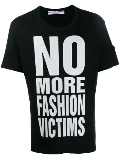 Katharine Hamnett T-shirt Mit "no More Fashion Victims"-print In Black