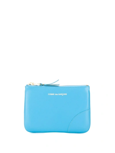 Comme Des Garçons Colour Pop Zipped Wallet In Blue
