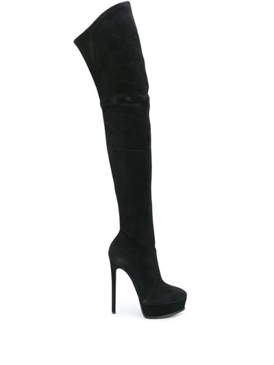 Casadei Over The Knee Stiletto Boots In Black