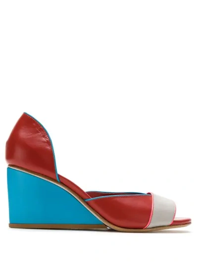 Sarah Chofakian Anabela Komai Leather Sandals In Multicolour