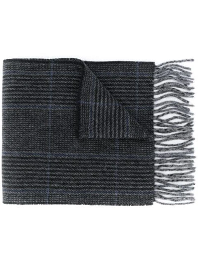 Polo Ralph Lauren Guncheck Scarf In Grey