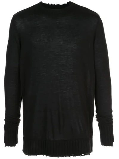 Ziggy Chen Distressed Knit Jumper In Black