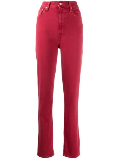 Helmut Lang High-waisted Skinny Jeans In Red